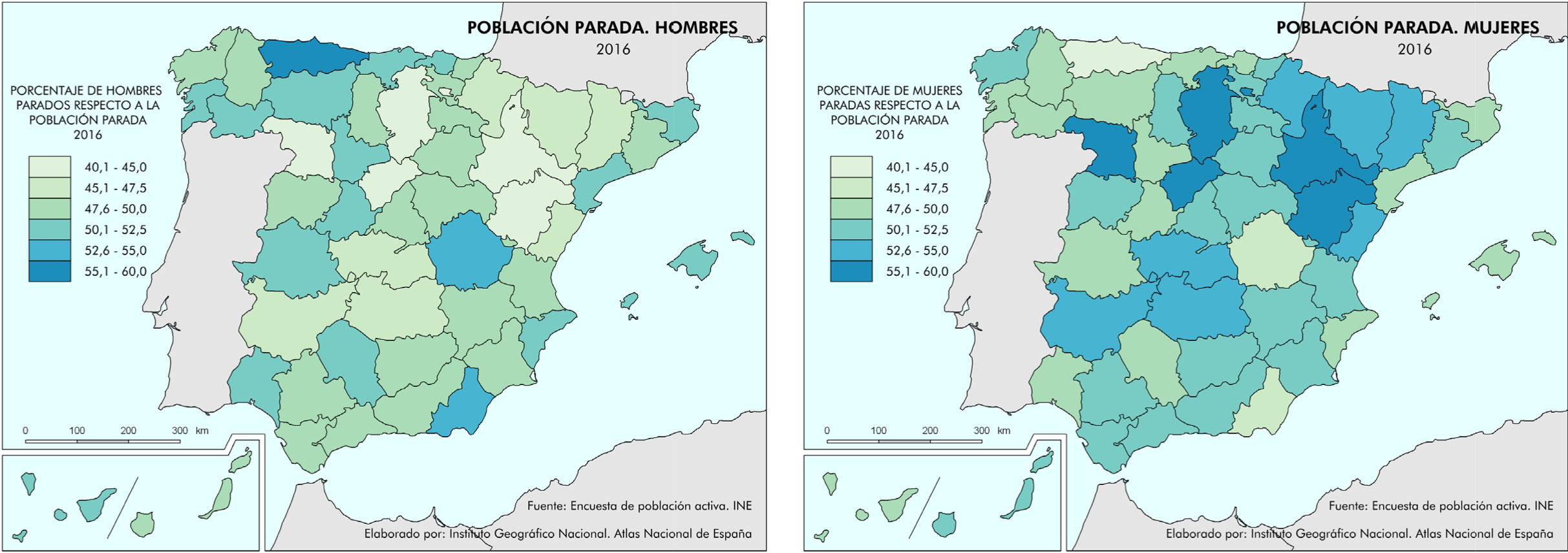 parados por sexo 2017