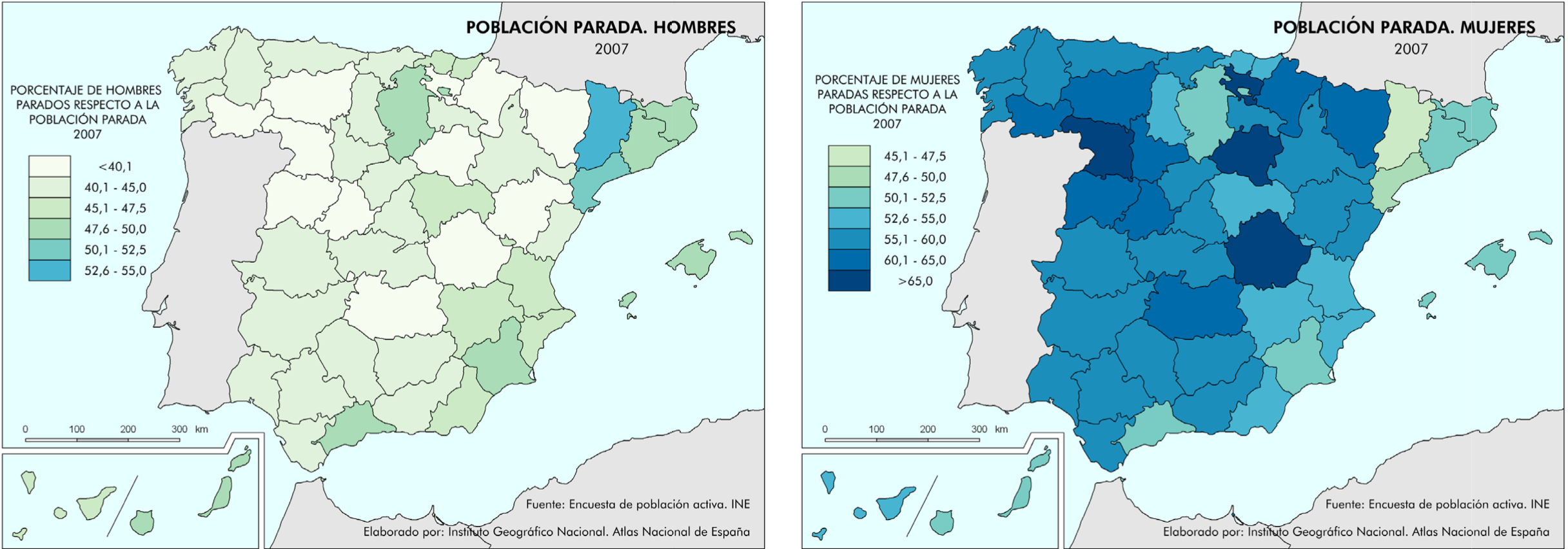 parados por sexo 2007